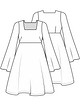 Платье с расклешенными рукавами №10 — выкройка из Knipmode Fashionstyle 6/2022