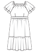 Платье с рукавами-крылышками №128 — выкройка из Burda 6/2022