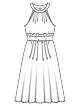 Платье с американской проймой и оборкой на талии №118 — выкройка из Burda 6/2022
