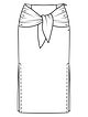 Прямая юбка с широкими завязками №104