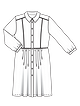 Платье-рубашка с отрезной юбкой №125 — выкройка из Burda 8/2022
