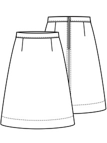 Технический рисунок юбки-трапеции