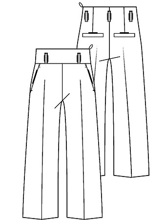 Технический рисунок брюк прямого силуэта