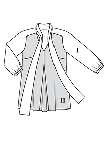 Технический рисунок блузки с бантом