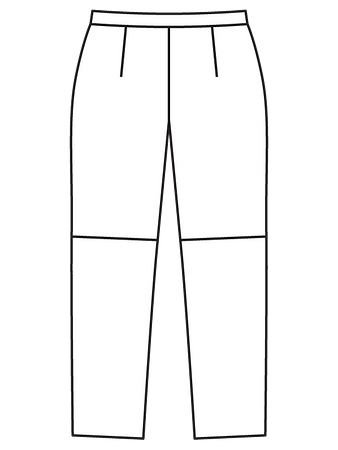 Технический рисунок кожаных брюк вид сзади
