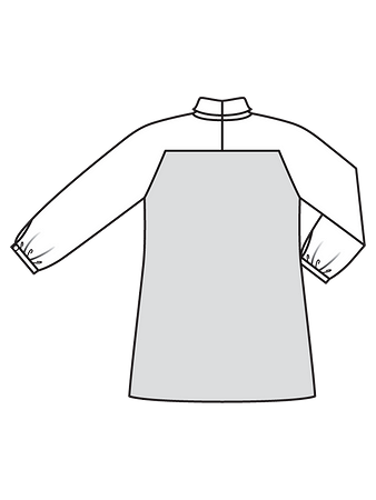 Технический рисунок блузки с бантом спинка