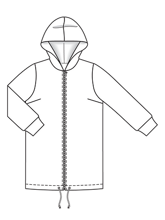 Технический рисунок трикотажной куртки