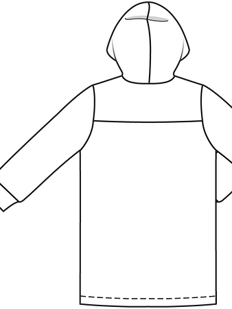 Технический рисунок трикотажной куртки спинка