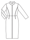 Платье-футляр с воротником