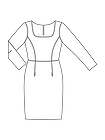 Платье-футляр с вырезом каре