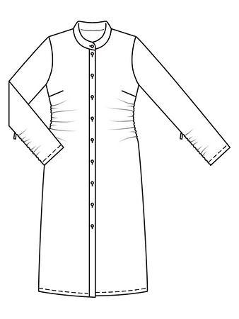 Технический рисунок платья рубашечного кроя