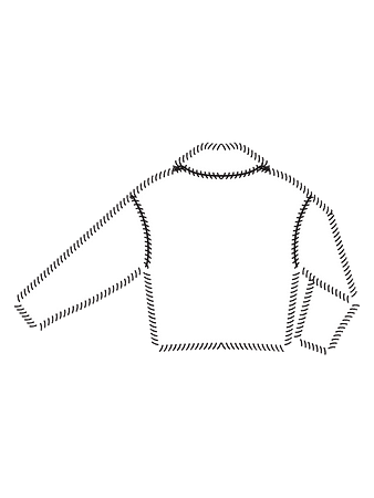 Технический рисунок куртки из меха спинка
