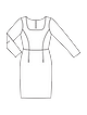 Платье-футляр с вырезом каре №119 A — выкройка из Burda 9/2022