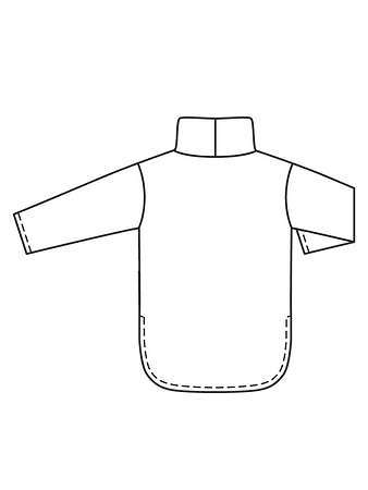 Технический рисунок блузки-пуловера спинка