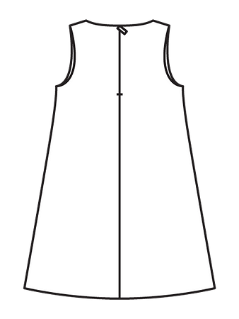 Технический рисунок платья-сарафана спинка