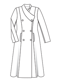 Технический рисунок двубортного пальто