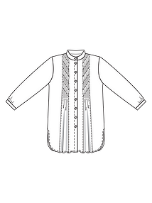 Технический рисунок блузки с воротником-стойкой