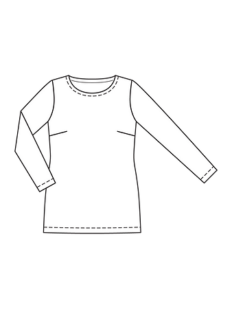Технический рисунок простого пуловера