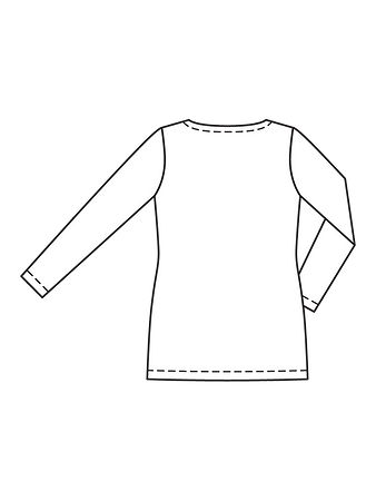 Технический рисунок простого пуловера спинка