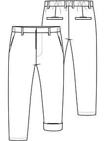 Технический рисунок детских брюки чинос
