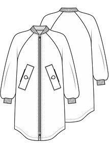 Технический рисунок пальто оверсайз