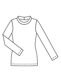 Технический рисунок приталенного пуловера