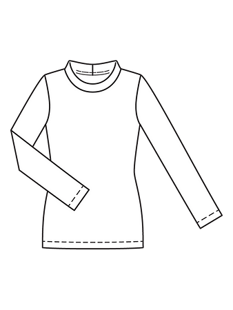 Технический рисунок приталенного пуловера