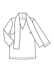 Технический рисунок удлиненной блузки