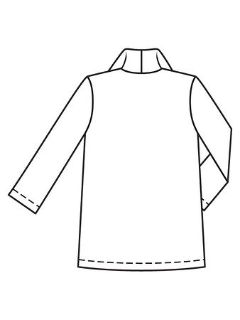Технический рисунок удлиненной блузки спинка