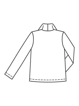 Технический рисунок шёлковой блузки спинка