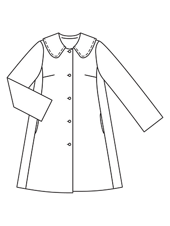 Технический рисунок пальто из искусственной кожи