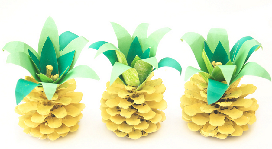 Как сделать яркий ананас? Поделки из сосновых шишек