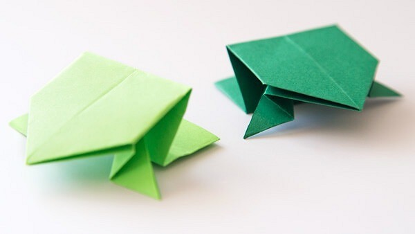 Легкие оригами лягушка: инструкция с фото
