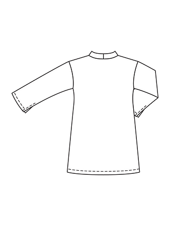 Технический рисунок свободного платья спинка