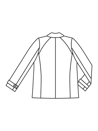 Технический рисунок байкерской куртки спинка