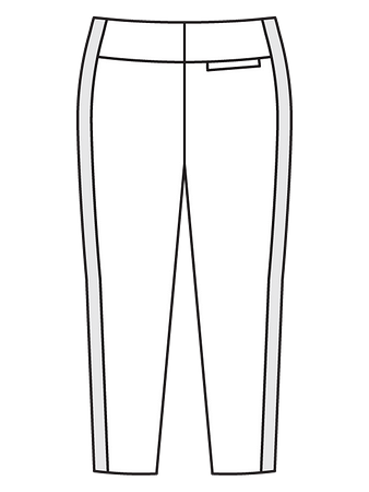 Технический рисунок брюк чинос вид сзади