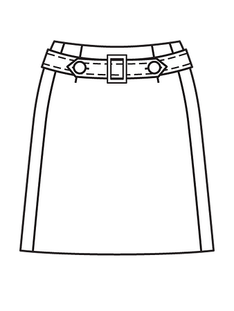 Технический рисунок мини-юбки