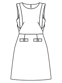 Технический рисунок мини-платья из букле