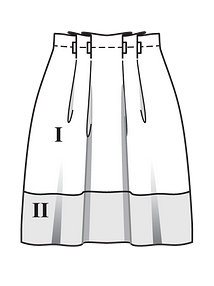 Технический рисунок юбки с планкой