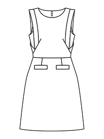 Технический рисунок мини-платья с планками