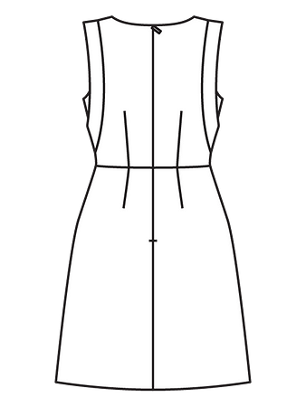 Технический рисунок мини-платья из букле