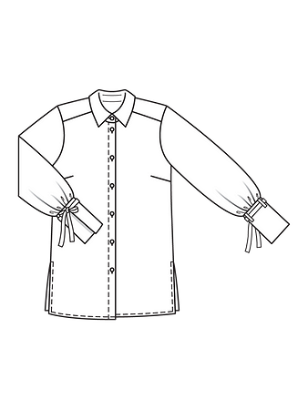 Технический рисунок длинной блузки
