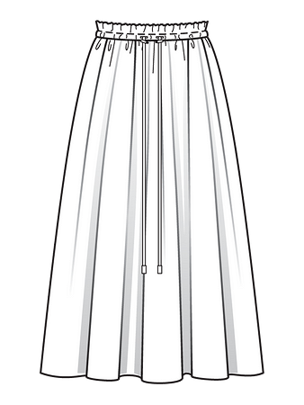 Технический рисунок юбки макси