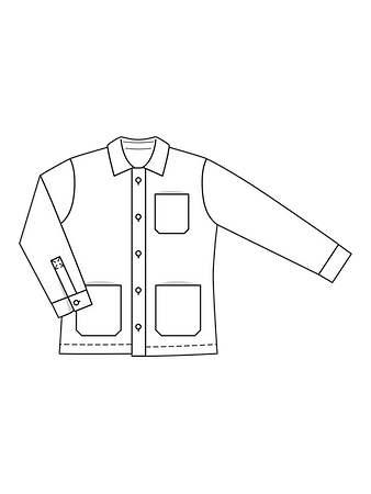 Технический рисунок мужской рубашки