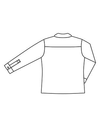 Технический рисунок мужской рубашки спинка