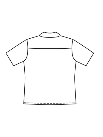 Технический рисунок мужской рубашки спинка