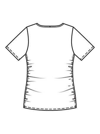 Технический рисунок приталенной футболки спинка