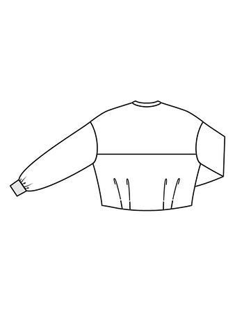 Технический рисунок блузона О-силуэта спинка