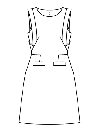 Технический рисунок мини-платья с планками