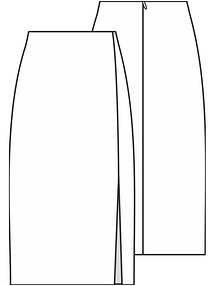 Технический рисунок юбки с разрезом